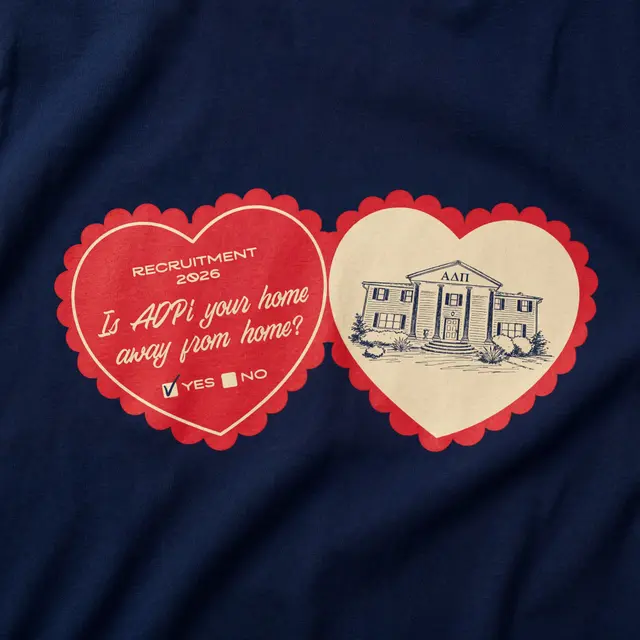 Alpha Delta Pi Heart Illustration Rush Tank