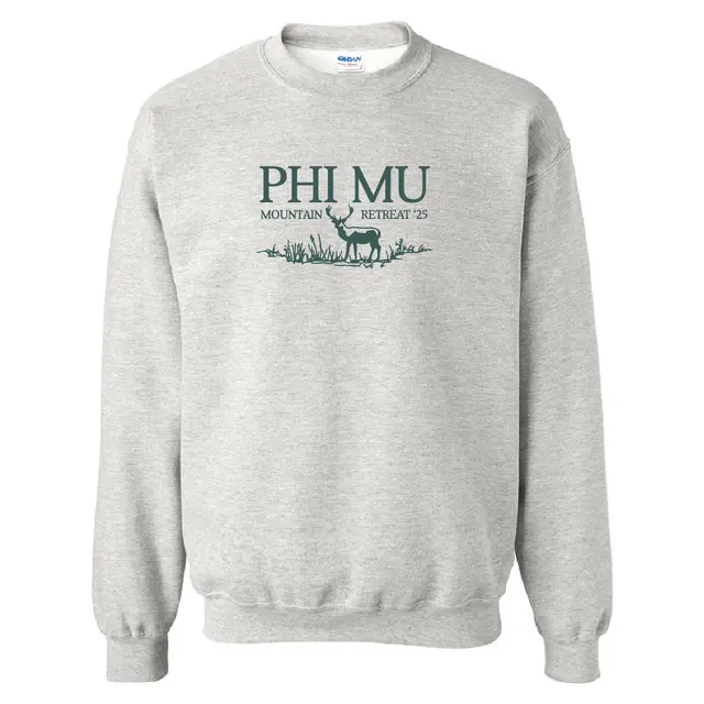 Phi Mu Deer Graphic Mountain Retreat Crewneck 2
