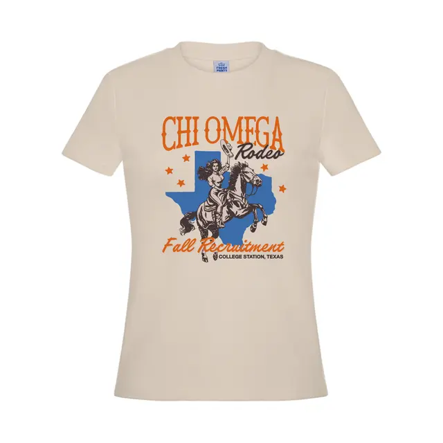 Chi Omega Cowboy Illustration Rush Shirt 2