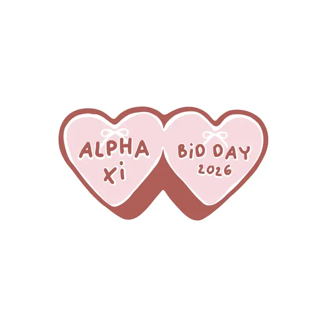 Alpha Xi Delta Heart Duo Text Bid Day Tank