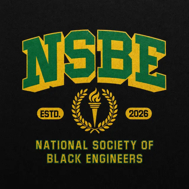 National Society of Black Engineers Bold Lettering Torch Graphic Shirt