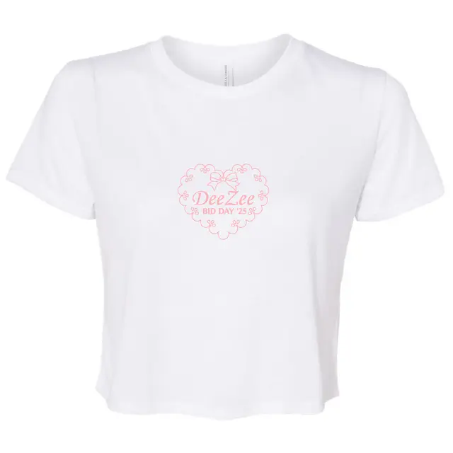 Delta Zeta Bow Heart Text Rush Shirt 2