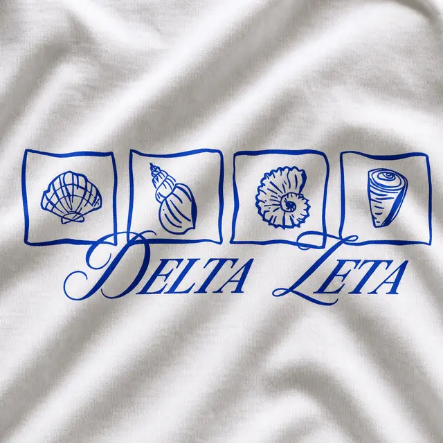 Delta Zeta Navy Seashells Design for Tank for Sorority PR