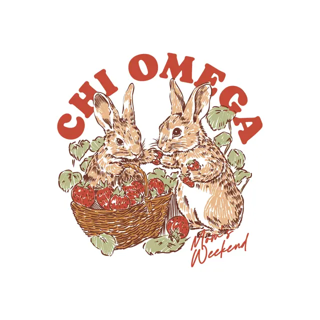 Chi Omega Bunny Basket Mom's Weekend Shirt