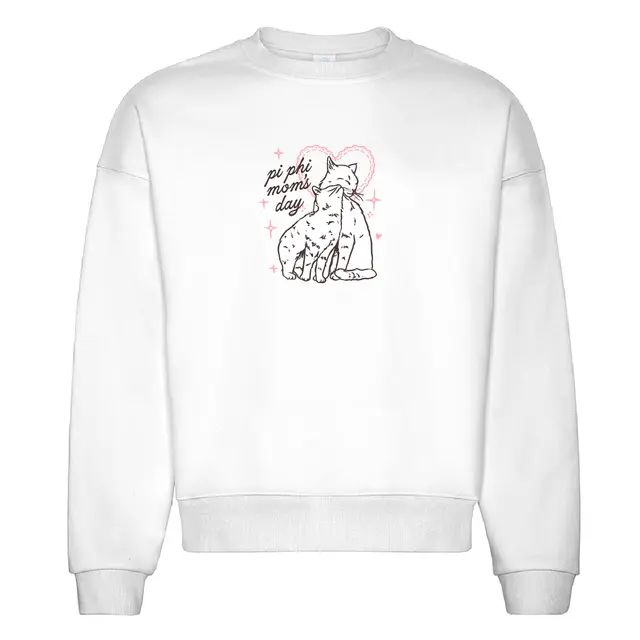 Pi Beta Phi Sweet Cat Illustration Mom's Day Crewneck 2