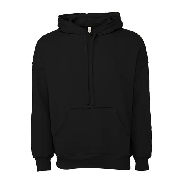 Bella + Canvas Unisex Raw Seam Hoodie 3742 Black Heather Front
