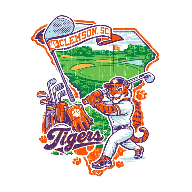 Sigma Kappa Clemson Tiger Golf Scene PR Shirt