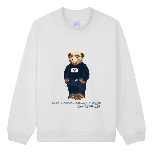 Delta Zeta Teddy Bear Illustration Parents Weekend Sweater 2