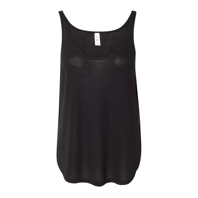 Bella + Canvas Ladies' Flowy Side Slit Tank b8802 Black Front