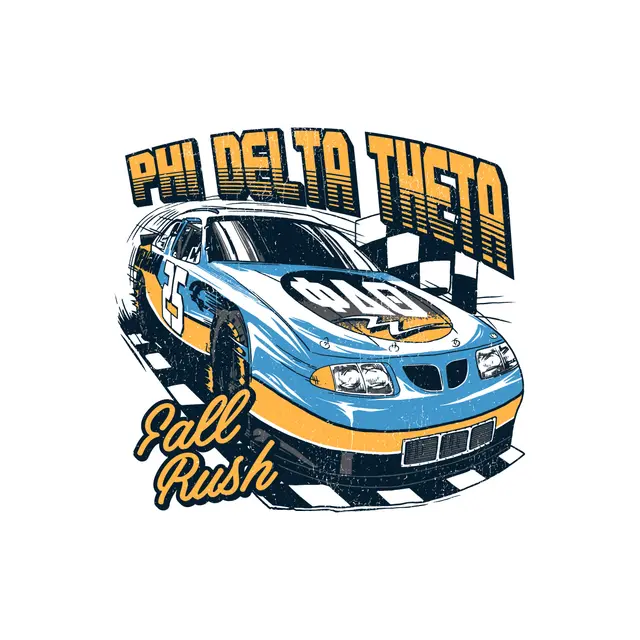 Phi Delta Theta Race Car Graphic Fall Rush Shirt