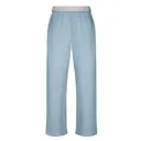 Fresh Prints San Diego Open Heavyweight Color Block Sweatpants Slate Blue White mto Front