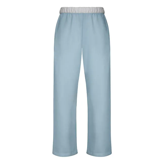 Fresh Prints San Diego Open Heavyweight Color Block Sweatpants Slate Blue White mto Front