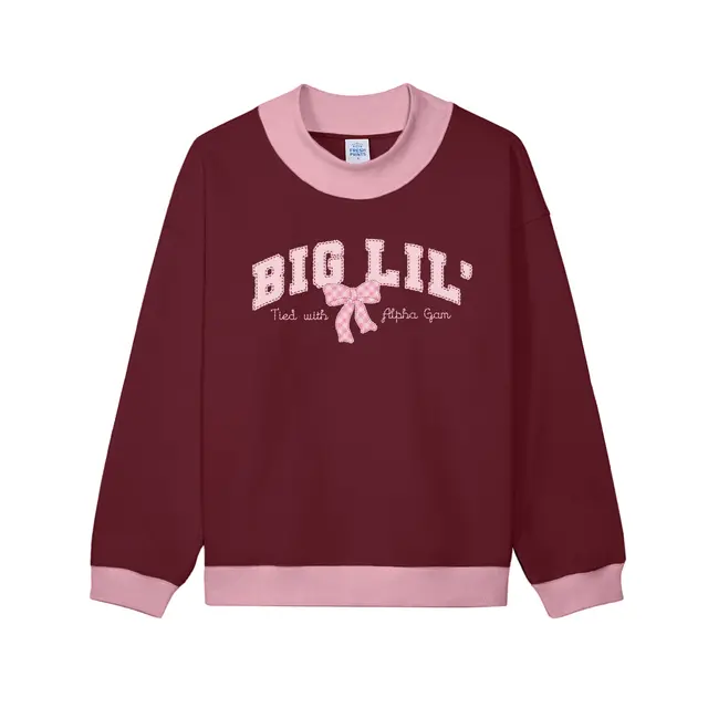 Alpha Gamma Delta Bow Graphic Big Little Reveal Sweater 2