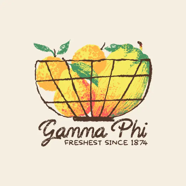 Gamma Phi Beta Fruit Basket Illustration PR Hoodie