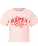 Kappa Kappa Gamma Sweethearts Heart-Shaped Candy with Sparkles in Pink and Red Big Little Reveal Shirt
