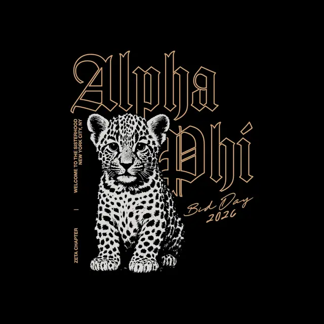 Alpha Phi Leopard Cub Graphic Bid Day Shirt