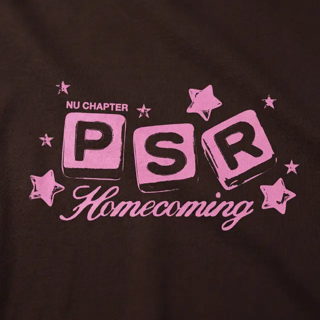 Phi Sigma Rho Block Lettering and Stars Homecoming Tank