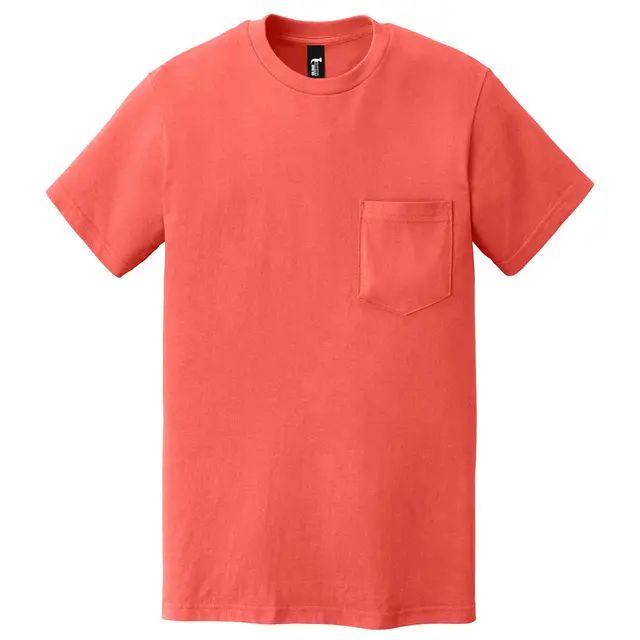 Gildan Hammer Adult  6 Oz. T-Shirt With Pocket h300 Coral Silk Front