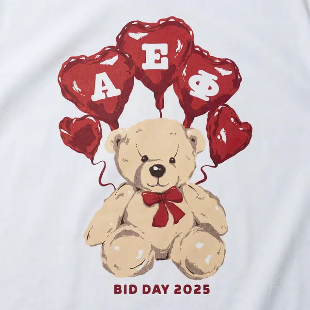 Alpha Epsilon Phi Cute Teddy Bear and Heart Balloons Bid Day Tank