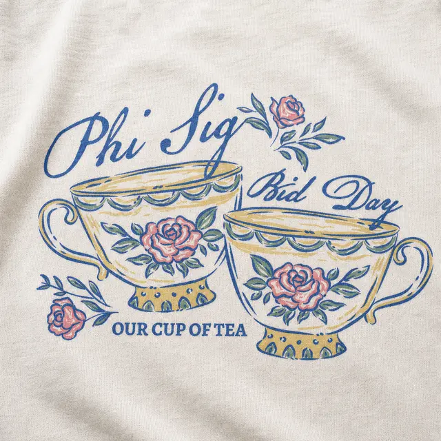 Phi Sigma Sigma Floral Teacups Bid Day Tank