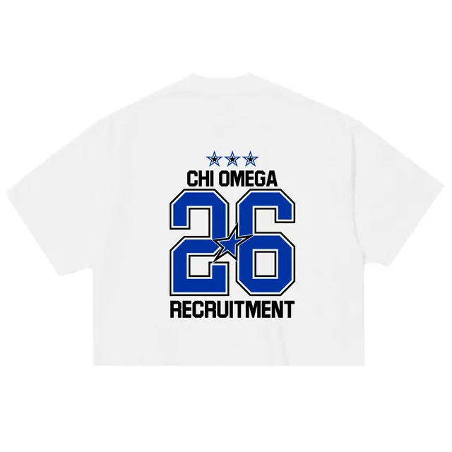 Chi Omega Block Number and Stars Recruitment Shirt 2