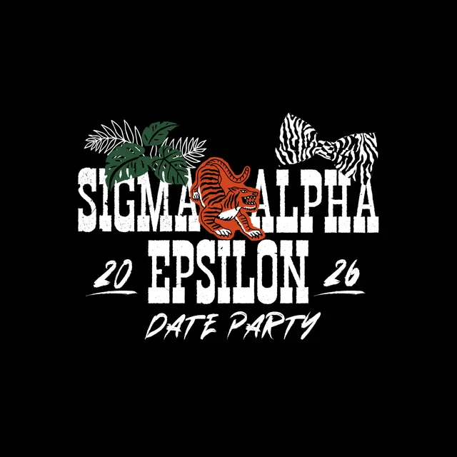 Sigma Alpha Epsilon Tiger and Zebra Bow Date Party Hoodie