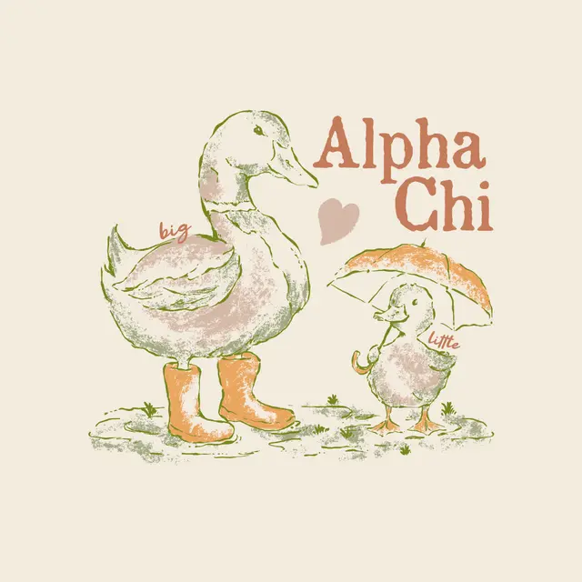 Alpha Chi Omega Duck Duo Big Little Reveal Sweater