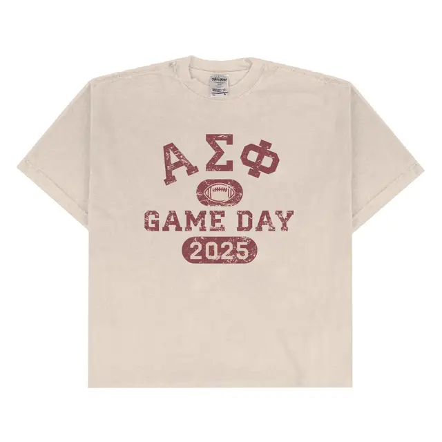 Alpha Sigma Phi Distressed Football Game Day Shirt 2