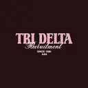 Delta Delta Delta Pink Serif Text and Script Recruitment Shirt