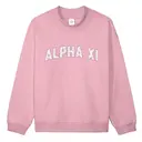 Alpha Xi Delta Heart Pattern Text PR Crewneck 2