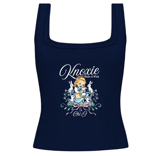 Chi Omega Girl with Bunnies Philanthropy Tank 2