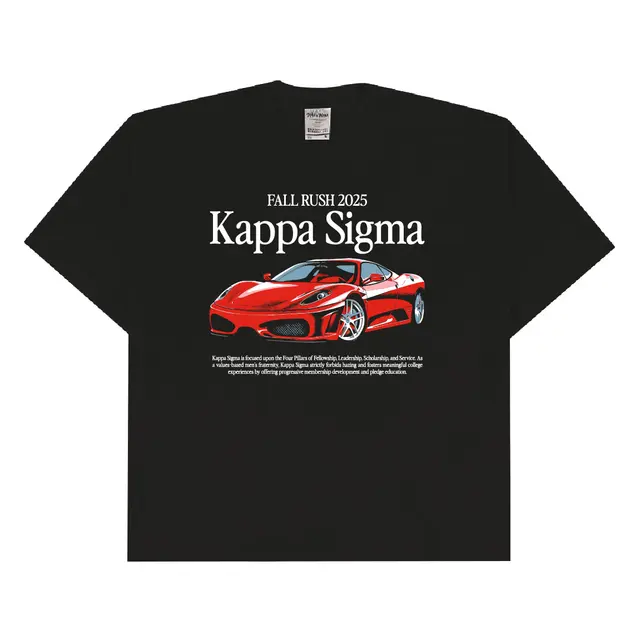Kappa Sigma Red Sports Car Fall Rush Shirt 2