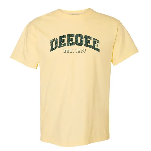 Delta Gamma Distressed Block Texts with Scales Pattern PR Shirt 2