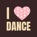 Dance Club I Love Dance Patterned Heart Graphic PR Crop Top