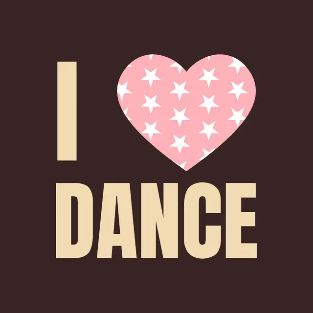 Dance Club I Love Dance Patterned Heart Graphic PR Crop Top