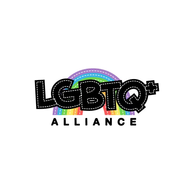 LGBTQ+ Alliance Rainbow Stitch Text PR Hoodie