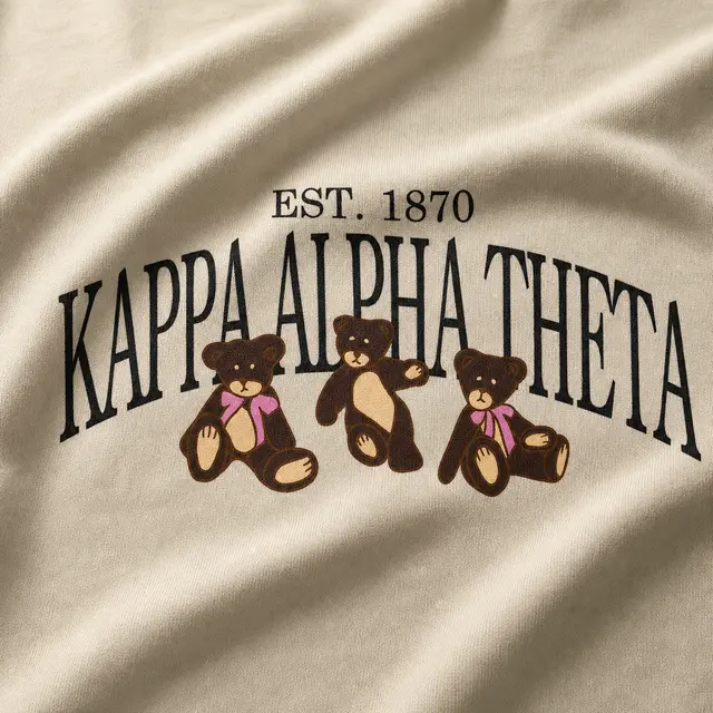 Kappa Alpha Theta Triple Teddy Bears Design for Tank for Sorority PR