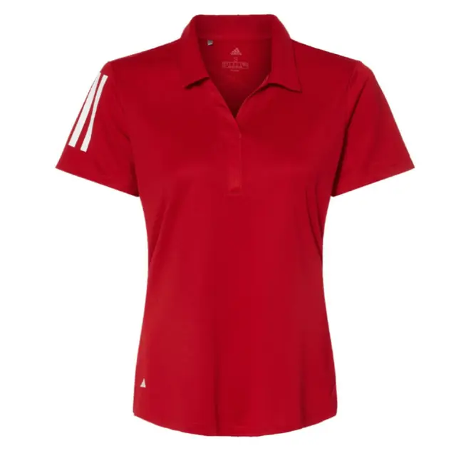 Adidas Women's Floating 3-Stripes Polo Team Power Red/ White Front