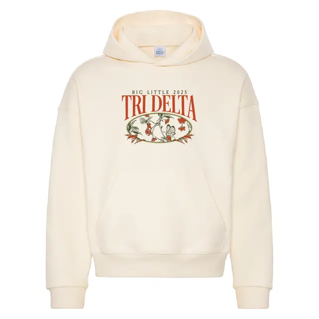 Delta Delta Delta Floral Butterfly Big Little Reveal Hoodie 2