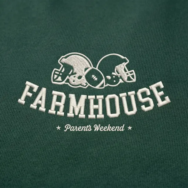 FarmHouse Football Helmets Parents Weekend Crewneck