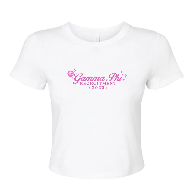Gamma Phi Beta Pink Script Recruitment Shirt 2