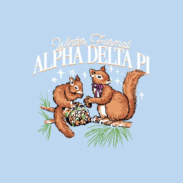 Alpha Delta Pi Squirrel Scene Winter Formal Crewneck