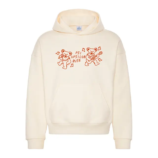 Psi Upsilon Playful Bear Illustration Rush Hoodie 2