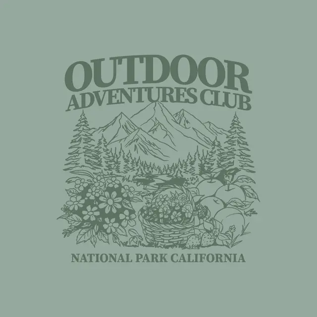Outdoor Adventures Club Mountain Scene PR Crewneck
