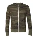 Alternative Unisex Eco-Jersey Zip Hoodie aa1970 Camo Eco True Olive Front