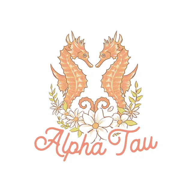 Alpha Sigma Tau Seahorses and Floral PR Shirt
