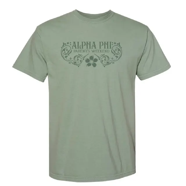 Alpha Phi Floral Scrollwork Parent's Weekend Shirt 2