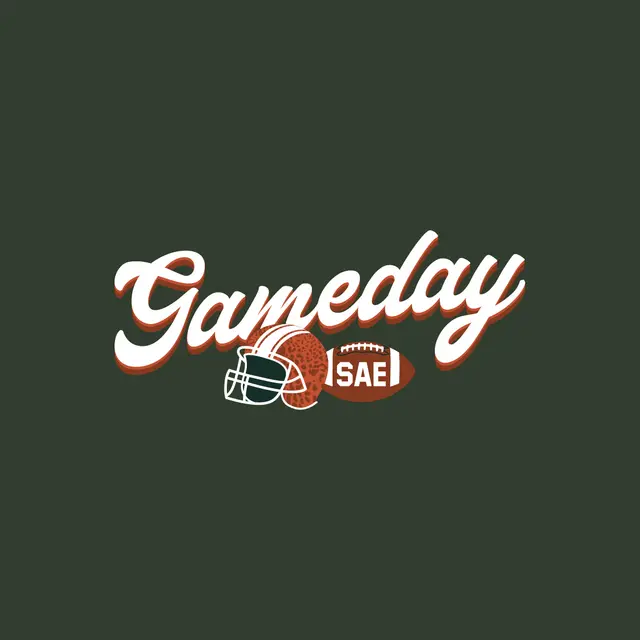 Sigma Alpha Epsilon Script and Football Graphic Game Day Hoodie