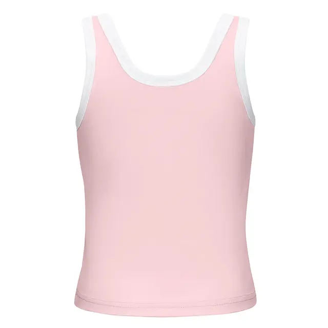 Fresh Prints Sunset Blvd Ribbed Scoop Tank Top fp55 Baby Pink with White Back