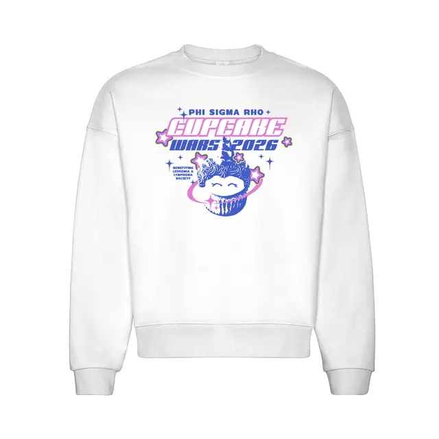 Phi Sigma Rho Playful Cupcake Illustration Philanthropy Crewneck